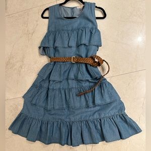 Michael Kors Ruffle Jean Dress with Belt